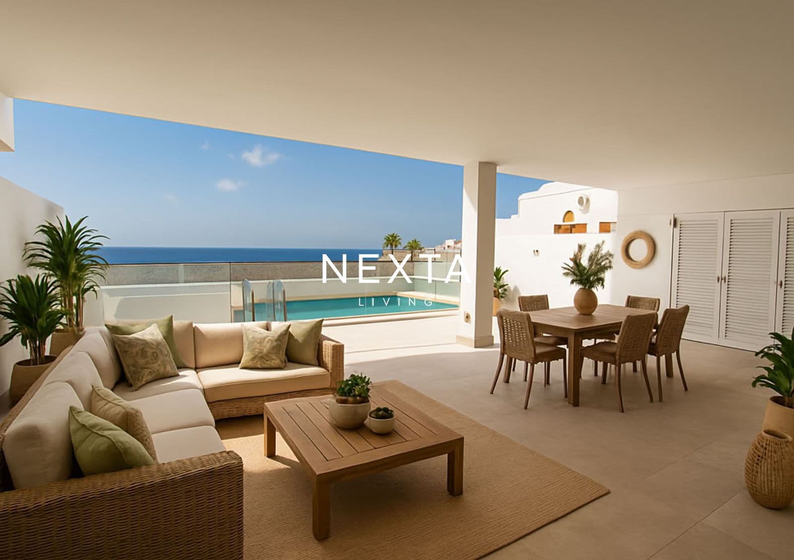 ¡Wohnung in erster Meereslinie mit privatem Pool und Meerblick in Costa del Silencio!